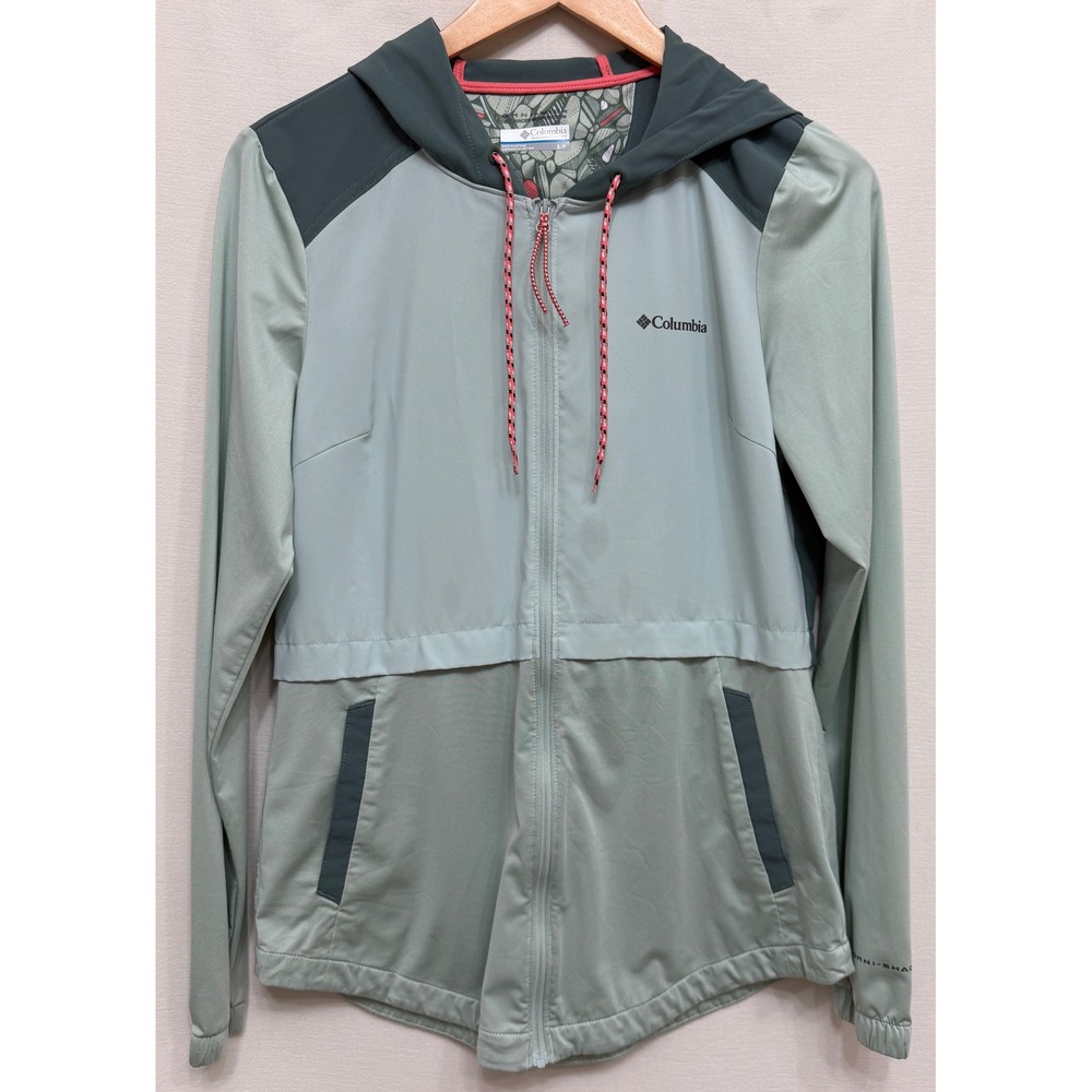 Columbia Omni-Wick Advanced Exploration Hooded Jacket Green Sage Small Gorpcore